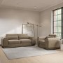 3 Seater Sofa and Armchair Set in Mink Velvet - Elvi