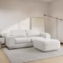 3 Seater Sofa and Footstool Set in Creakm Boucle - Elvi