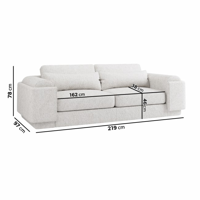 3 Seater Sofa and Armchair Set in Cream Boucle - Elvi