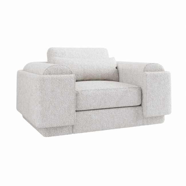 Cream Boucle Armchair - Elvi