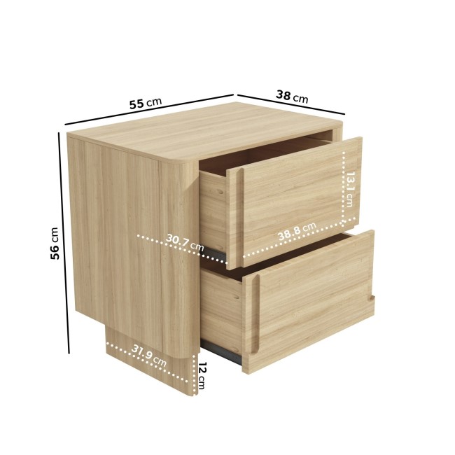 Light Wood Bedside Table and Chest of Drawers Set - Emile Sustainable Furniture