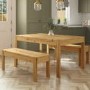 Solid Pine Dining Table Set with 2 Matching Dining Benches- Seats 4 - Emerson