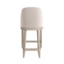 Set of 3 Beige Textured Upholstered Kitchen Stools With Back  - Etta