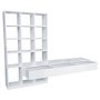 White Gloss Media Wall with Storage - Everett