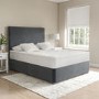 Grey Velvet Small Double Divan Bed with Plain Headboard - Langston