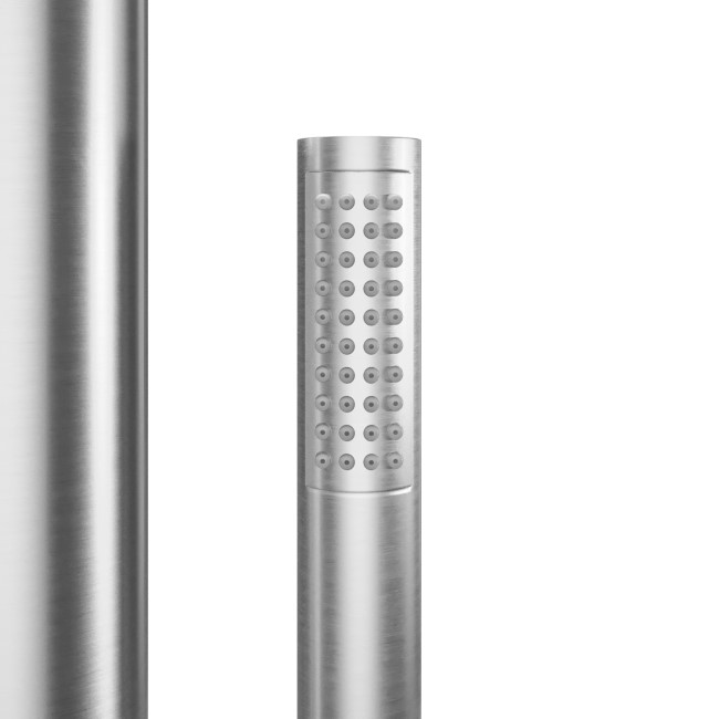 Chrome Outdoor Shower with Pencil Hand Shower 2 Outlets - Fiji