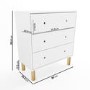 Kids White Chest of Drawers and Wardrobe Set - Juni 