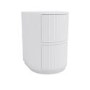 White Ribbed Office Desk and File Cabinet Set - Finn