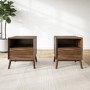 Walnut Pair of Bedside Tables - Frances