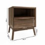 Walnut 3 Piece Bedroom Furniture Set - Frances