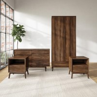 Walnut 4 Piece Bedroom Furniture Set - Frances