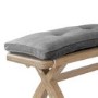 Smoked Oak Dining Bench with Grey Cushion