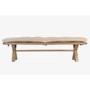 Smoked Oak Dining Bench with Cream Cushion