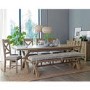 Smoked Oak Dining Bench with Cream Cushion