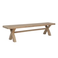 Large Smoked Oak Hallway Bench with Cross Leg - Pegasus