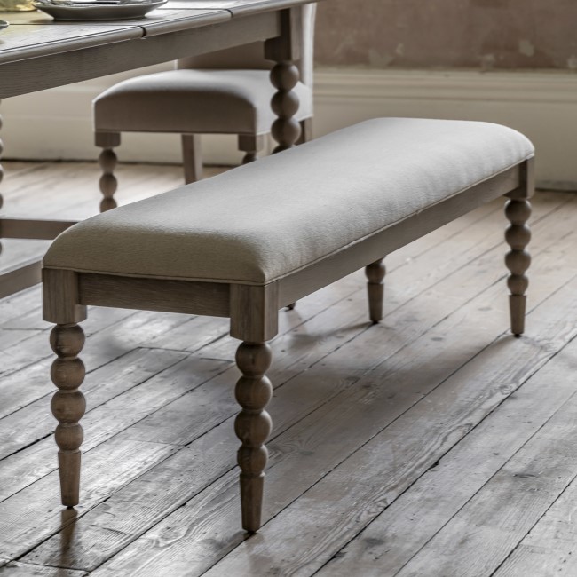 Large Oak Hallway Bench with Bobbin Detail - Artisan - Caspian House