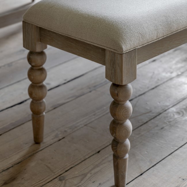 Large Oak Hallway Bench with Bobbin Detail - Artisan - Caspian House