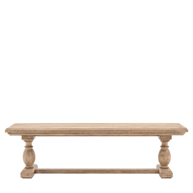 Large Natural Pine Hallway Bench - Seats 3 - Vancouver - Caspian House 