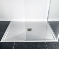 Low Profile 800mm White Stone Resin Square Shower Tray with Waste - Harmony