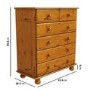 Pine Bedside Table and Chest of Drawers Set - Hamilton