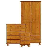 Pine 3 Piece Bedroom Furniture Set - Hamilton