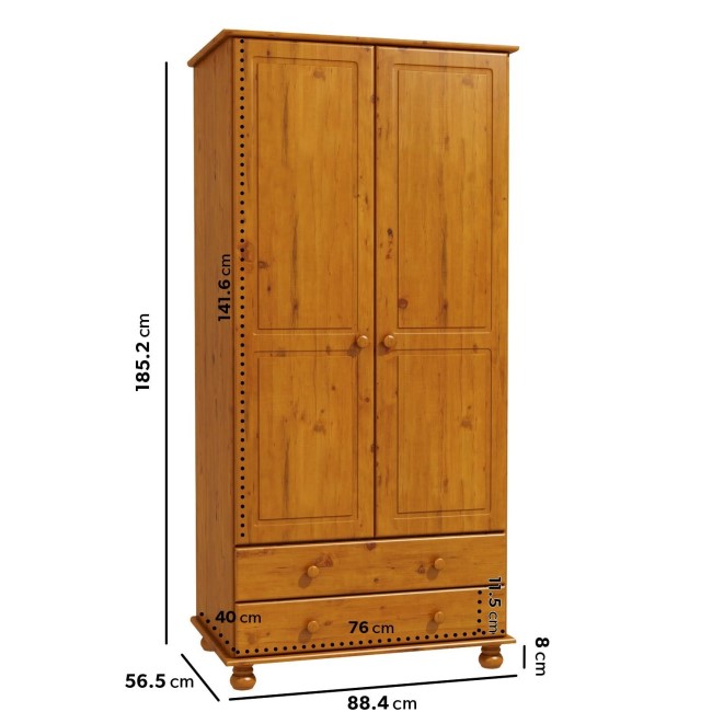 Pine 4 Piece Bedroom Furniture Set - Hamilton