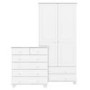 White Wardrobe and Chest of Drawers Set - Hamilton