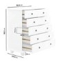 White Bedside Table and Chest of Drawers Set - Hampton