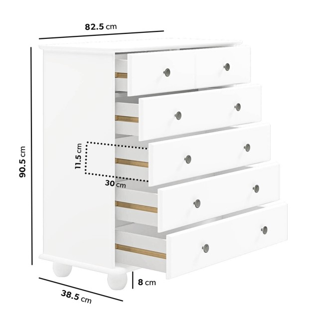 White 3 Piece Bedroom Furniture Set - Hampton