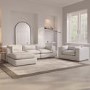 Corner Sofa and Love Seat Set in Beige Boucle - Hudson