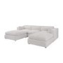 Beige Boucle U-Shaped Sofa - Hudson