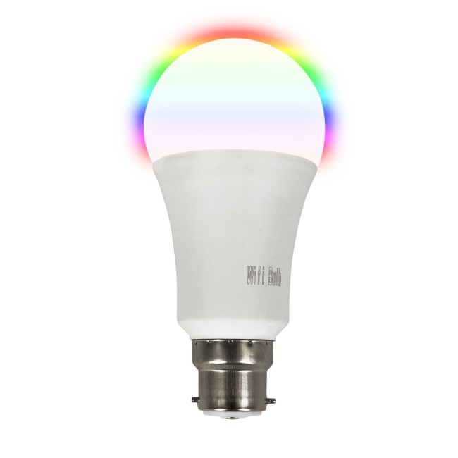 electriQ Smart dimmable colour Wifi Bulb with B22 bayonet ending - Alexa & Google Home compatible - 10 Pack