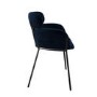 Navy Velvet Curved Dining Chair - Isla