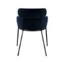 Navy Velvet Curved Dining Chair - Isla