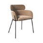 Beige Velvet Curved Dining Chair - Isla