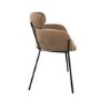 Beige Velvet Curved Dining Chair - Isla