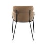 Beige Velvet Curved Dining Chair - Isla