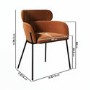 Orange Velvet Curved Dining Chair - Isla