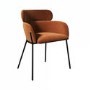 Orange Velvet Curved Dining Chair - Isla