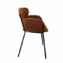 Orange Velvet Curved Dining Chair - Isla