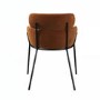 Orange Velvet Curved Dining Chair - Isla