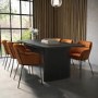 Orange Velvet Curved Dining Chair - Isla