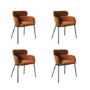 Set of 4 Rust Velvet Curved Dining Chairs - Isla