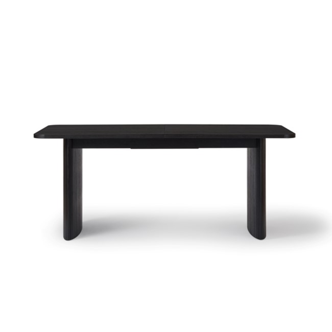 Large Black Oak Extendable Dining Table - Seats 6 - 8 - Jarel