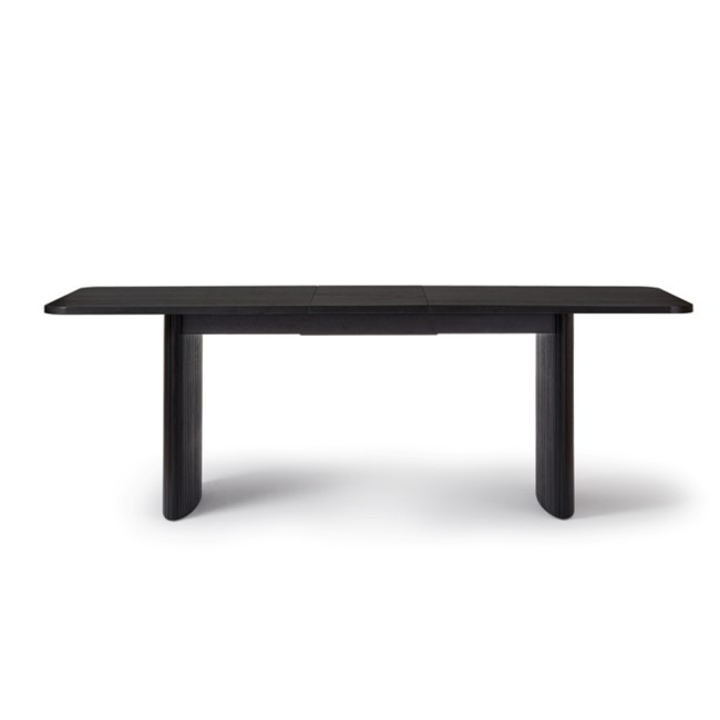 Large Black Oak Extendable Dining Table - Seats 6 - 8 - Jarel