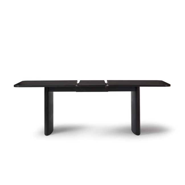 Large Black Oak Extendable Dining Table - Seats 6 - 8 - Jarel