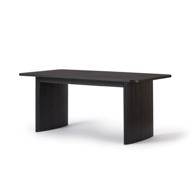 Large Black Oak Extendable Dining Table - Seats 6 - 8 - Jarel