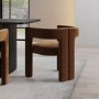 Black Oak Extendable Dining Table Set with 6 Burnt Orange Chairs - Seats 6 - Jarel