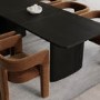 Black Oak Extendable Dining Table Set with 6 Burnt Orange Chairs - Seats 6 - Jarel