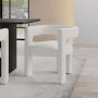 Black Oak Extendable Dining Table Set with 6 Cream Boucle Dining Chairs - Seats 6 - Jarel